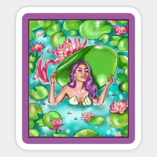 Mermaid with the Lily Pad Hat Sticker